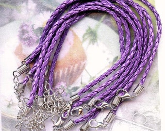 10x LEATHER bracelets  PURPLE 20cm  MAT2119