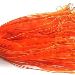 10x organza ribbon necklaces ORANGE MAT1946 image 3