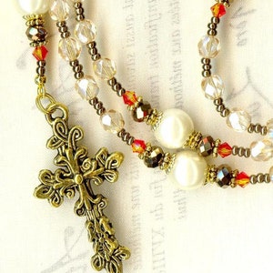 Rosary Luster Topaz Gold Fireopal Rk101 image 2