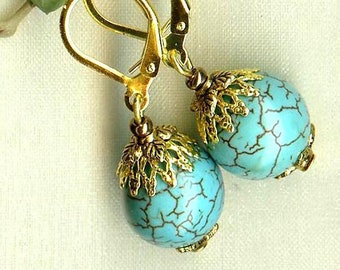 Earrings  TURQUOISE BALLS No. 2   OR391