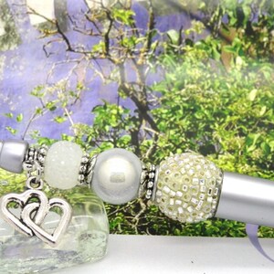 Ball Pen INDONESIA The LOVERS wedding favour guest gift beads glass kashmiri white miracle tibetan silver charm heart image 2