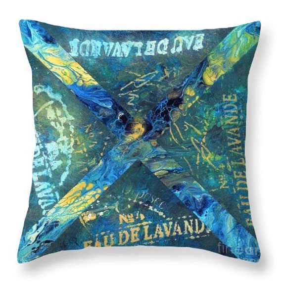 Housse Coussin Eau de Lavande Impression Recto-Verso 2 Faces Lin Tableau Original Lumio Paintings De