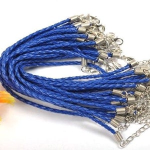 10x LEATHER bracelets SAPPHIRE 20cm MAT2119 image 2