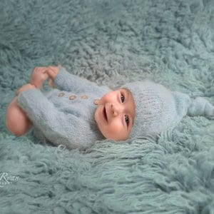  Conjunto de ropa para bebé recién nacido, manga larga, de  algodón, con botones, mameluco+2 piezas, conjunto de pantalones para bebés,  H-Azul : Ropa, Zapatos y Joyería