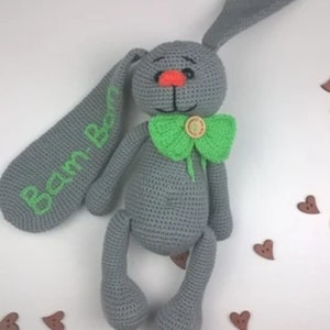 PERSONALIZED Handmade Bunny toy,Crochet bunny,Amigurumi toy bunny,Gift for baby