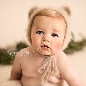 Zeroest Newborn Photography Props Boy Outfits Baby Photo Shoot Prop Outfit Bebe Boy Picture Bear Hat Footed Romper Set Costume Light Blue