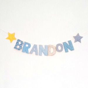 Personalised Name garland,Name garland,Fabric lettering,baby gift, bedroom decor