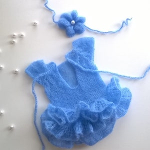 Newborn Photography Props set,Knitted baby clothes Romper Photo prop Knit Baby romper Baby girl clothes Baby  photo prop Mohair romper