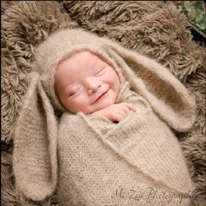 Newborn wrap set,Knitted newborn wrap,Bunny bonnet,Bear bonnet ,bonnet ,Newborn Photo Props