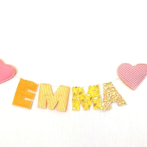 Personalised Name garland,Name garland,Fabric lettering,baby gift, bedroom decor