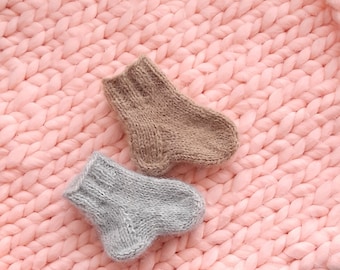Baby socks,Hand knitted baby socks,Alpacka wool socks