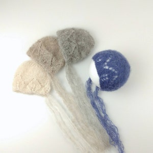 Knit bonnet ,Newborn Photography prop bonnet ,Newborn photo outfit baby boy girl bonnet ,Knitted hat