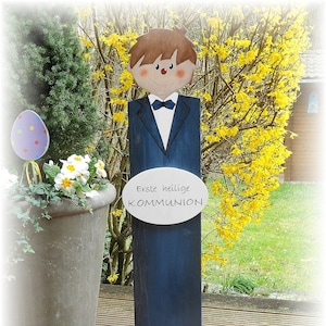 COMMUNION - CHILD Boy made of wood in dark blue