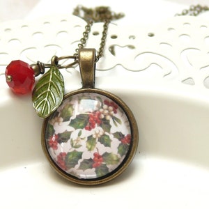 Necklace &quot;Mary&quot; Mistletoe * Christmas * Vintage Style * Mistletoe * Art Nouveau * Victorian * Retro