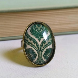 Ring FLORENCE oval * dark green * Art Nouveau * Art Nouveau * Statement ring * Vintage style * Victorian * Retro * large ring * green