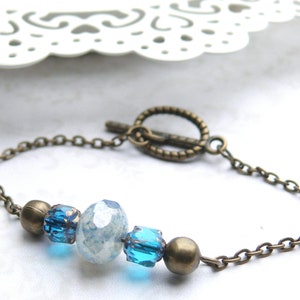 Bracelet &quot;Island&quot; Bohemian Glass Beads * Victorian * light Blue