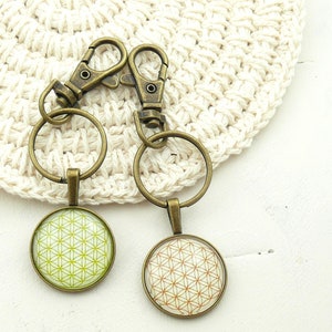 Schlüsselanhänger FLOWER OF LIFE  Blume des Lebens * Lebensblume * Boho * Yoga * mit Karabiner * spiritueller Schmuck * heilige Geometrie