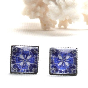 Studs &quot;Marisa&quot; *** portuguese tiles *** spanish tiles *** azulejos *** square