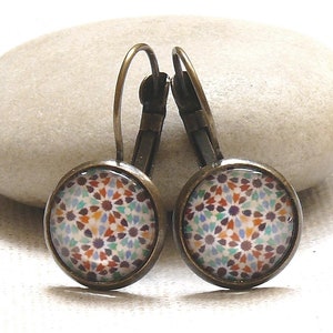 Drop earrings &quot;Tapas&quot; spanish tiles *** Azulejos *** andalusia
