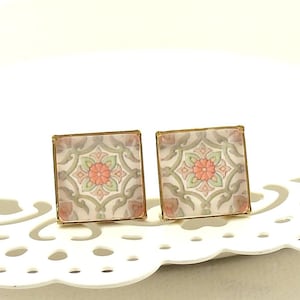 Studs &quot;Fado&quot; *** portuguese tiles * spanish tiles * azulejos * square