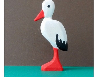 Holzfigur Storch