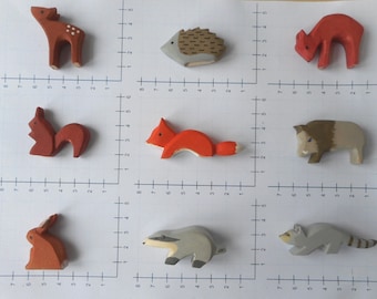 Forest animals, small figures, also as plugs