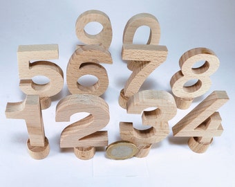 Zahlenstecker (z.B. auch für Grimm u.a.) aus Naturholz. Steckerfigur, Geburtstagskranz, Kita Kindergarten, Holzzahl, Kindergeburtstag