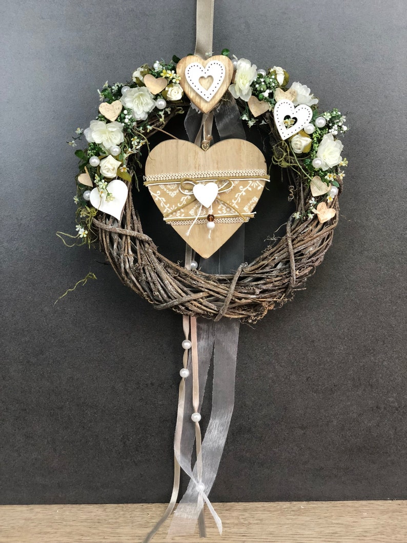 Türkranz 26cm Türdeko Türschmuck Herz Modern ganzjährig ... Türkranz 26cm Türdeko Türschmuck Herz Modern ganzjährig ...