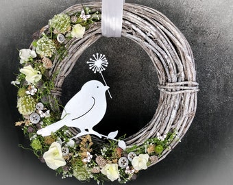 Porte couronne porte décoration porte décoration porte cerisier fleurs oiseau bienvenue pissenlit moderne toute l’année porte bijoux automne