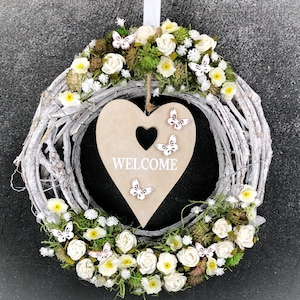 Door wreath door decoration door ornament heart welcome modern all year round door ornament autumn