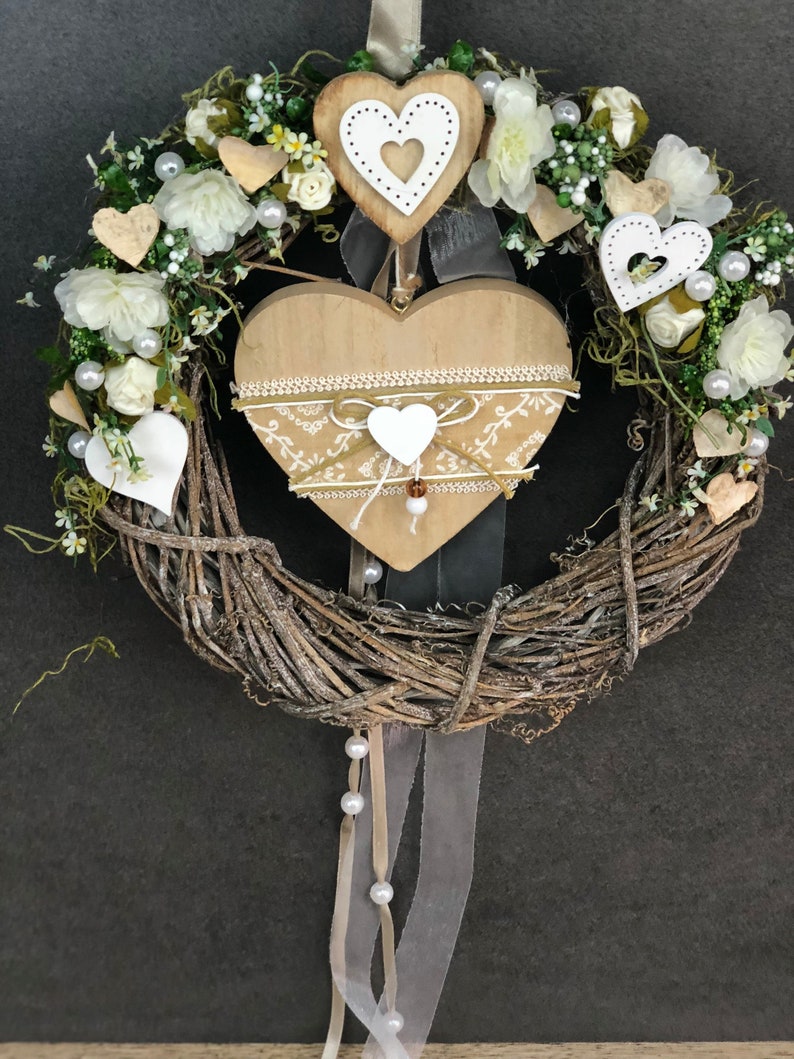 Türkranz 26cm Türdeko Türschmuck Herz Modern ganzjährig ... Türkranz 26cm Türdeko Türschmuck Herz Modern ganzjährig ...