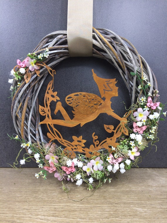 Door Wreath 25 Cm Door Decoration Door Decorations Fairy Etsy