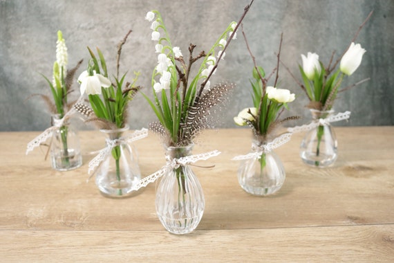 Stevenson onstabiel Fractie Tafeldecoratie bloemen boeket boeket glazen fles grassen lente - Etsy België