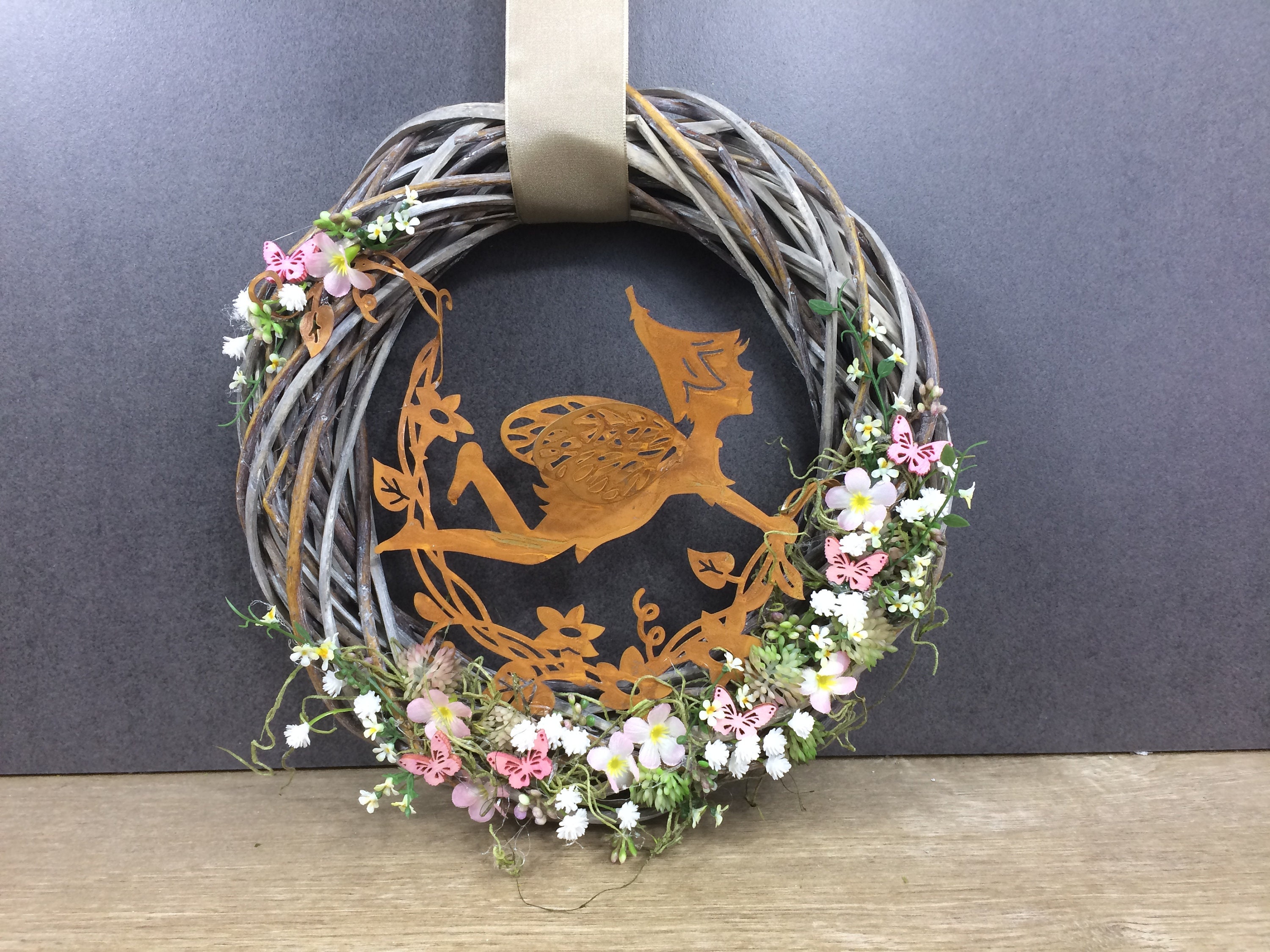 Door Wreath 25 Cm Door Decoration Door Decorations Fairy Etsy