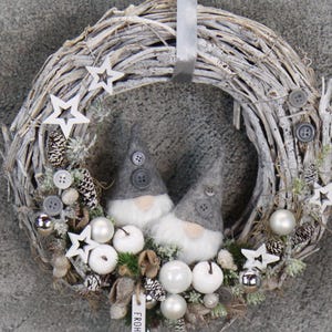 Door wreath door decoration door ornament Christmas willow wreath gnome cone star apple fir ribbon modern