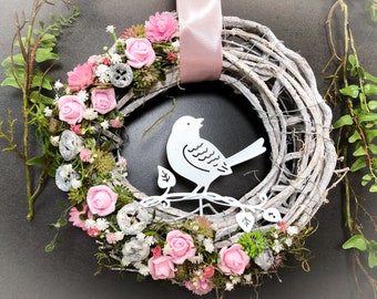 Deurkrans Deur decoratie Modern het hele jaar door Vogels Vogel Roos Sluierkruid Band Deur Sieraden Herfst