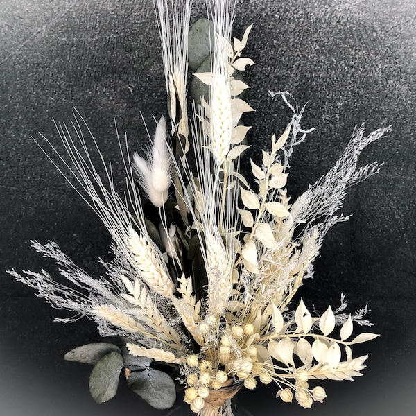 Trockenblumenstrauß Strauß Gräser mit Exoten Eukalyptus Gräser Trockenblumen Trockenmaterial Natur natürlich dried bouquet dried Flowers