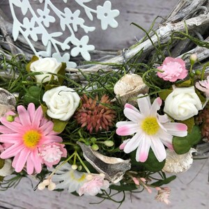 Frühlingskranz Türkranz Kirschblüten Fee – ganzjährig Seidenblumen modern – Türkranz – SarahsFlowerStudio