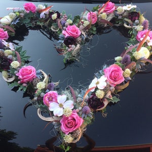 Autoschmuck Herz Hochzeit Rose Bild 1