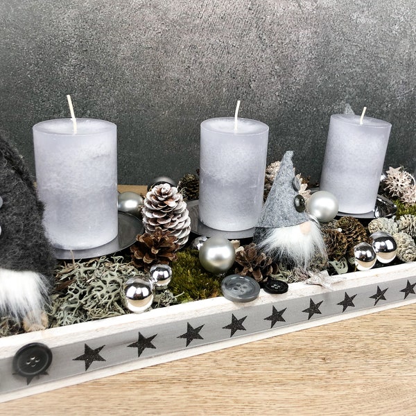 Advent wreath Advent calendar Gnome Modern Oblong tray in two sizes L and XL