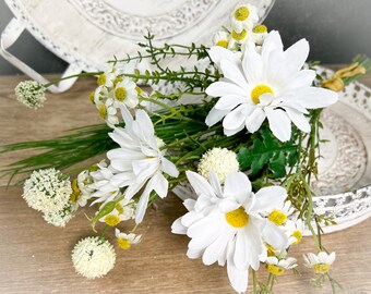 Mageritte Gänseblümchen Alium Dahlie Seidenblumen Strauß Seidenblumen künstliche künstlich