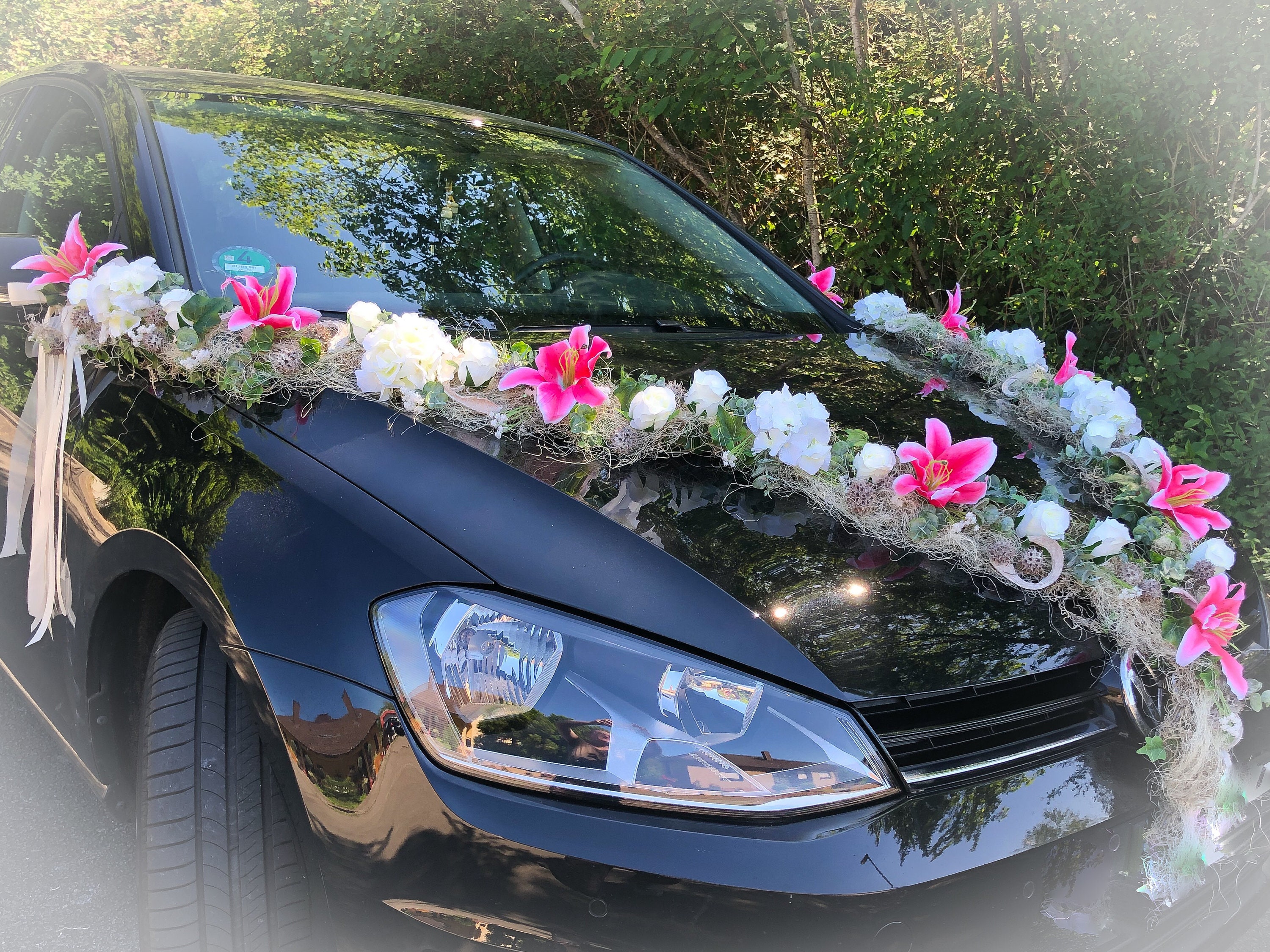 Car decorations  Car decor, Wedding car decorations, Flower car