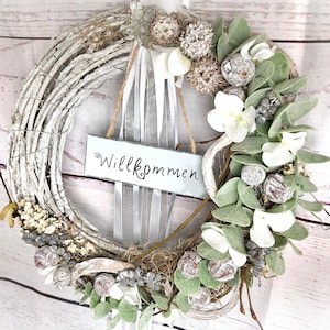 Door wreath door decoration door ornament all year round lettering sign welcome modern door ornament eucalyptus