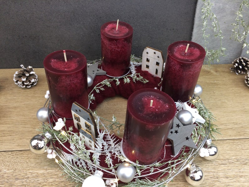 Advent Wreath Advent Calendar LED Fairy Lights Houses Large Etsy