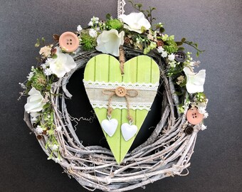 Door wreath door decoration door decoration spring heart modern yearround door jewelry eucalyptus autumn