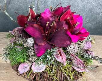 Grabgesteck Allerheiligen Grabschmuck Amaryllis Wunschfarbe Grabdeko Grabdekoration Allerheiligen