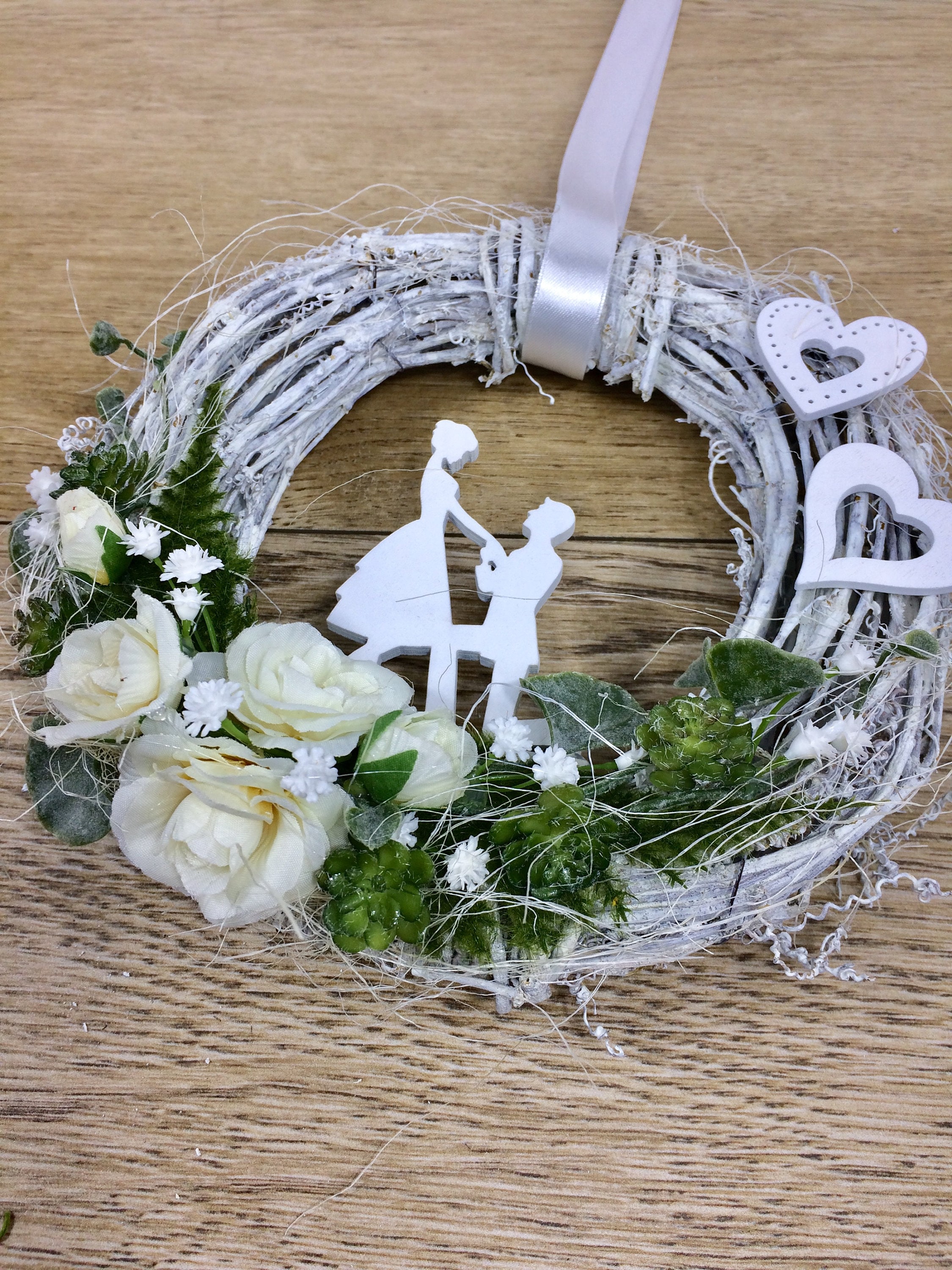 Türkranz 20cm Türdeko Türschmuck Hochzeit Rosen Schleierkraut Etsy.de