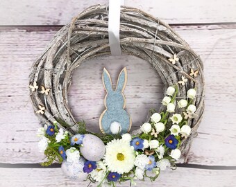 Türkranz Türdeko Türschmuck Hase Ostern Osterhase Ei Eier Schleierkraut Knopf Hase Schmuck Herbst