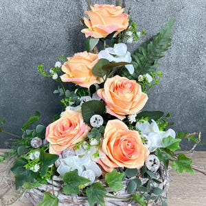 Grave arrangement All Saints Day Grave decoration Rose Hydrangea Eucalyptus Ivy desired color Grave decoration Grave decoration All Saints Day