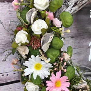 Frühlingskranz Türkranz Kirschblüten Fee – ganzjährig Seidenblumen modern – Türkranz – SarahsFlowerStudio